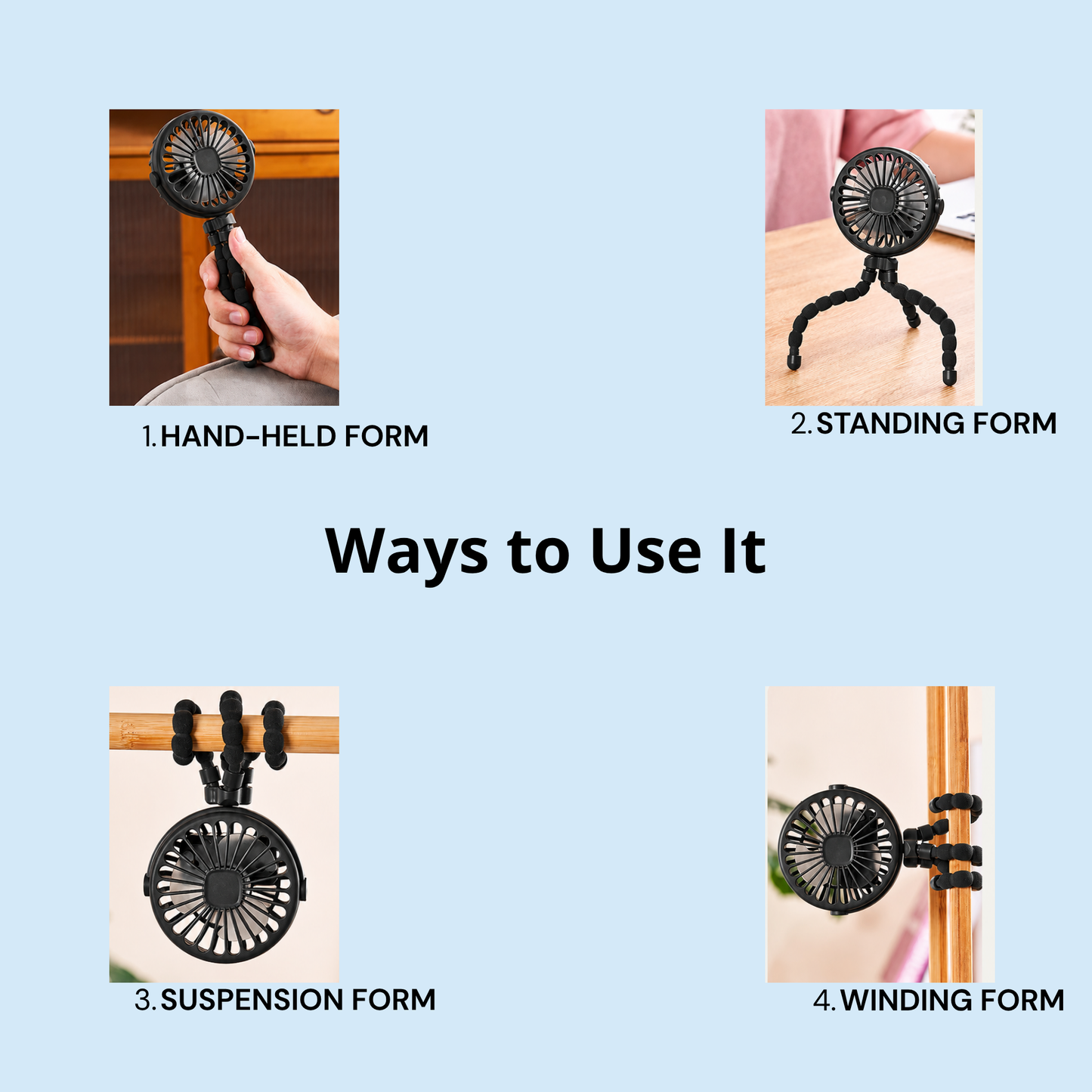 BreezeBuddy™ 3-in-1 Portable Stroller Fan