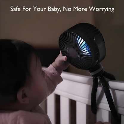 BreezeBuddy™ 3-in-1 Portable Stroller Fan
