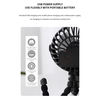 BreezeBuddy™ 3-in-1 Portable Stroller Fan